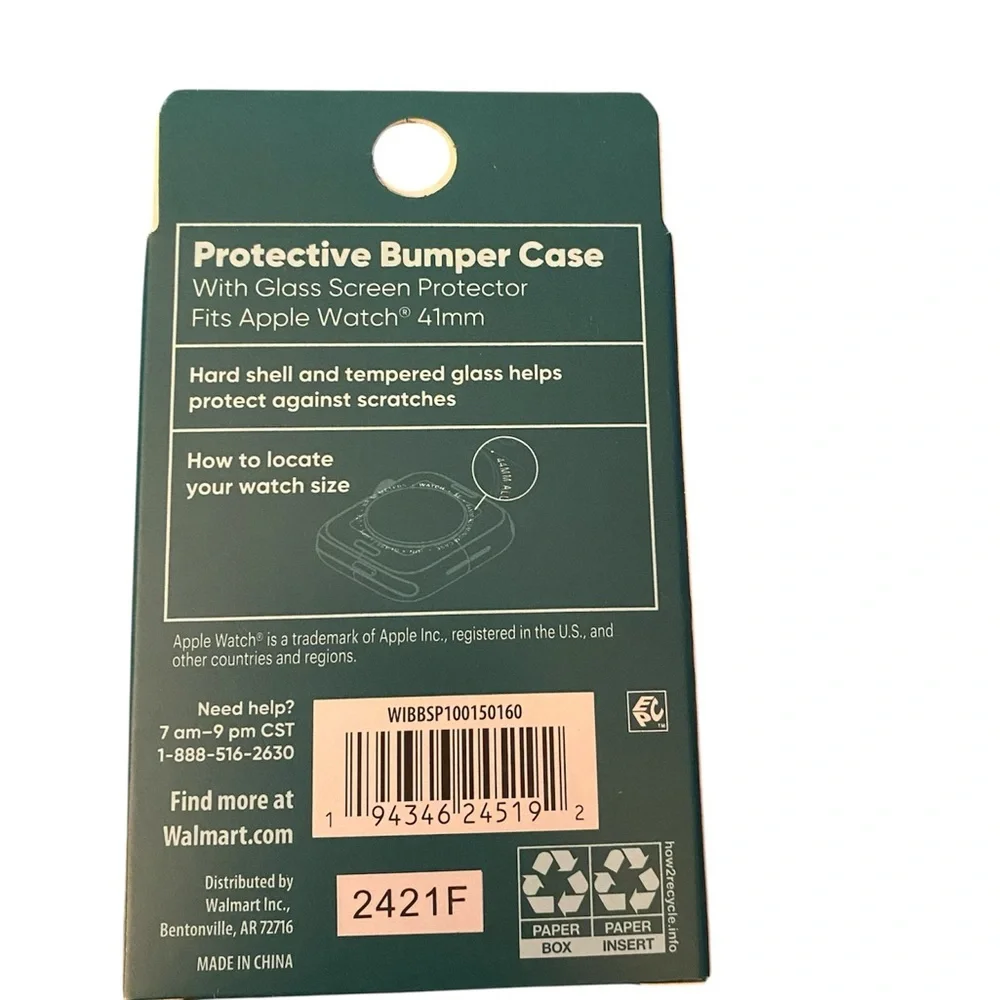Onn~Protective Bumper Case for Apple Watch 41mm Style #2421F New